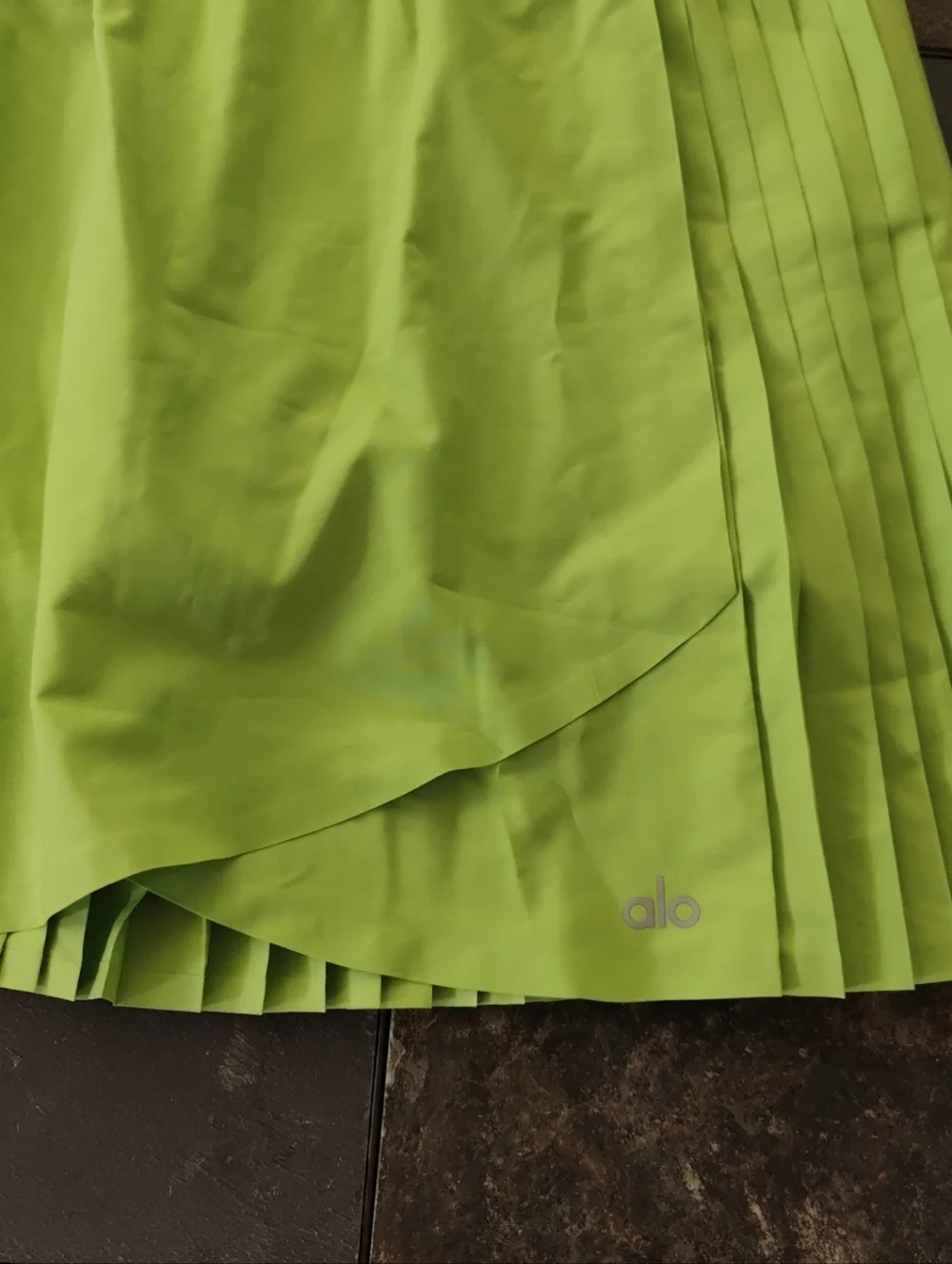 ALO Aces Tennis Skirt in Green Apple